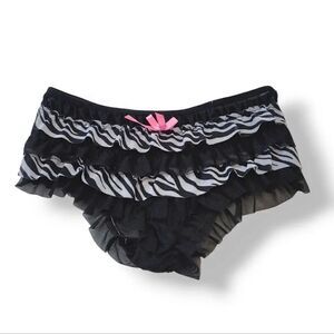 Vintage Y2K Coquette Tarea Ruffled Low Rise Bloomer in Animal Print Size Medium